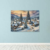 Winterdorf Leinwand Art (Insitu (Holzboden))