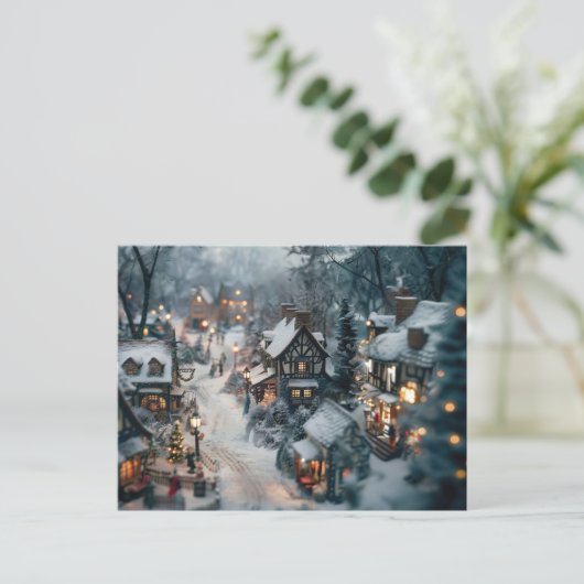 Winterdorf Postkarte (Stehend Vorderseite)