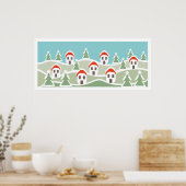 Winterdorf, rote Dachhäuser Sonderposter Poster (Küche)