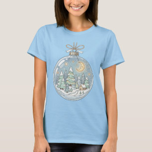Winterdorf-Schneekugelschirt Cottagecore-T-Shirt T-Shirt