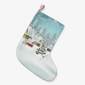 Winterdorf: Schneelandschaft Kleiner Weihnachtsstrumpf (Vorderansicht (hängend))