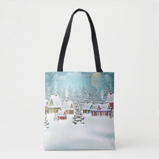 Winterdorf: Schneelandschaft Tasche (Vorderseite)