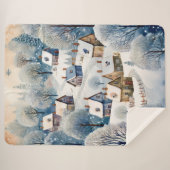 Winterdorf-Szenendesign Sherpadecke (Vorderseite (Horizontal))