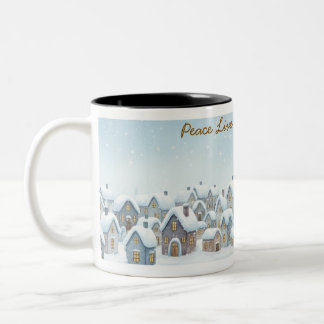 Winterdorf-Tasse Zweifarbige Tasse