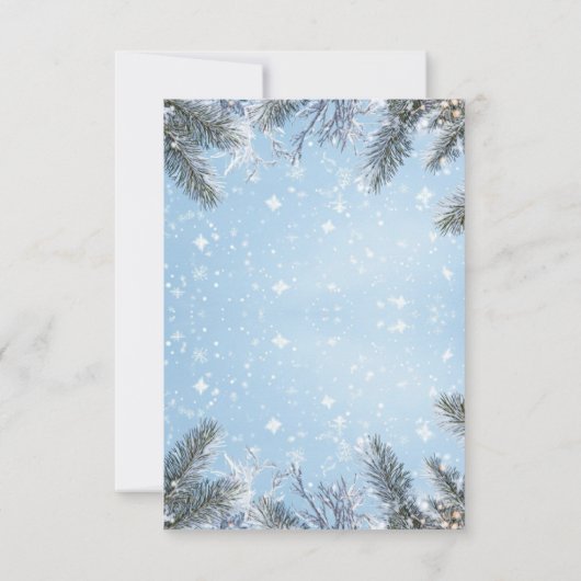 Winterdorf und Schnee Weihnachts-Party Einladung (Rückseite)