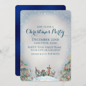 Winterdorf und Weihnachtsbaumen Einladung (Vorne/Hinten)