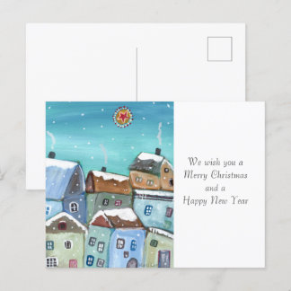 Winterdorf Urlaub Postkarte