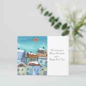 Winterdorf Urlaub Postkarte (Stehend Vorderseite)