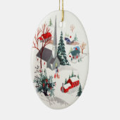 Winterdorf Vintage Keramikornament (Rechts)