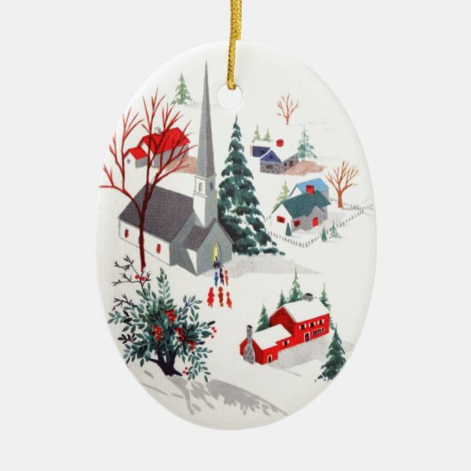 Winterdorf Vintage Keramikornament (Vorne)
