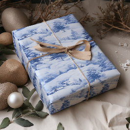 Winterdorf Wasserfarbe Weiße Weihnachten Moderne Geschenkpapier