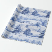 Winterdorf Wasserfarbe Weiße Weihnachten Moderne Geschenkpapier (Ungerollt)