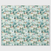 Winterdorf Weihnachten Geschenkpapier (Flach)