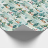 Winterdorf Weihnachten Geschenkpapier (Ecke)