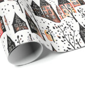 Winterdörfer skizzieren Weihnachten Geschenkpapier (Rolleneckpunkt)