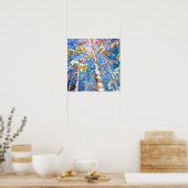 Winterdruck, Schneebäume, Winterwunderland Poster (Küche)