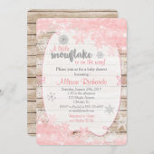 Winterdusche Einladung Rosa und Silber (Vorne/Hinten)