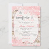 Winterdusche Einladung Rosa und Silber (Vorderseite)