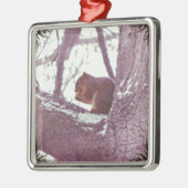 Wintereichhörnchen Silbernes Ornament (Links)