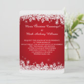 Wintereinladung zum Roten Schneeflocken Einladung (Stehend Vorderseite)