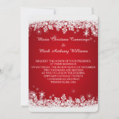 Wintereinladung zum Roten Schneeflocken Einladung (Vorderseite)