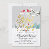 Wintereinladung zum Schneeschuhwandern im Brautpar Einladung (Vorderseite)