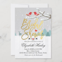 Wintereinladung zum Schneeschuhwandern im Brautpar Einladung