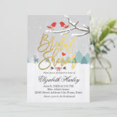 Wintereinladung zum Schneeschuhwandern im Brautpar Einladung (Stehend Vorderseite)