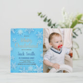 Wintereinladungen Einladungen Weißes Schnee Foto (Stehend Vorderseite)