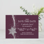 Wintereinladungen Fuchsia und Silber Save The Date (Stehend Vorderseite)