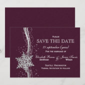 Wintereinladungen Fuchsia und Silber Save The Date (Vorne/Hinten)