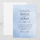 Wintereinladungen mit Schneeflocken Einladung (Vorne/Hinten)