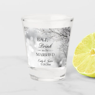 Wintereis Essensgetränk Verheiratet Hochzeit Schnapsglas