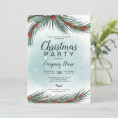 Wintereisbläschen Weihnachten Einladung (Stehend Vorderseite)