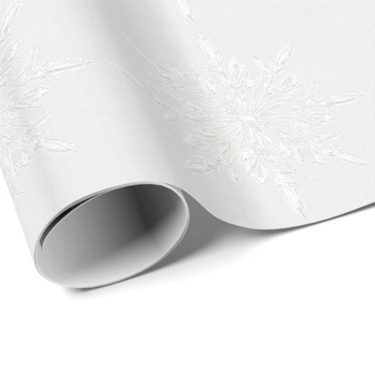 Wintereiskristalle Silver Gray Wrapping Paper Geschenkpapier (Rolleneckpunkt)