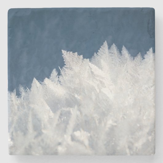 Wintereiskristalle Steinuntersetzer (Vorderseite)