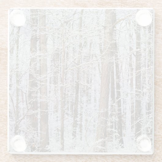 Wintereissturm im Wald Glasuntersetzer (Rückseite)