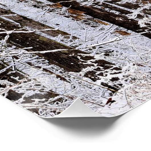 Wintereissturm im Wald Poster (Ecke)