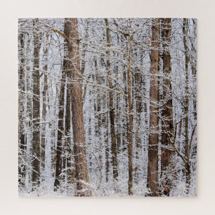 Wintereissturm im Wald Puzzle