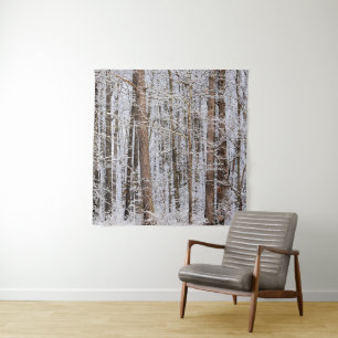 Wintereissturm im Wald Wandteppich