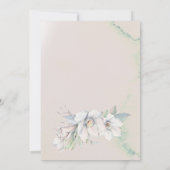 Winterelegantes, blumenfarbenes Brautparty Einladung (Rückseite)