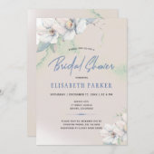 Winterelegantes, blumenfarbenes Brautparty Einladung (Vorne/Hinten)
