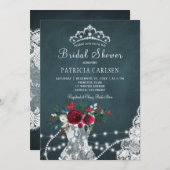 Winterelegantes rustikales, blumengeschmücktes Bra Einladung (Vorne/Hinten)