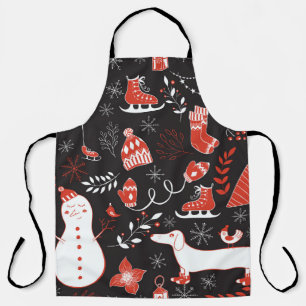 Winterelemente: Cute Hand Drawn. Schürze