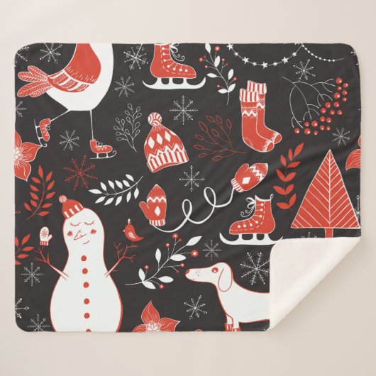 Winterelemente: Niedliche Handzeichnung. Sherpadecke (Vorderseite (Horizontal))