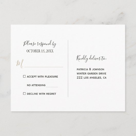 WinterElfenbein-Blume, geometrischer Rahmen uAwg Einladungspostkarte (Rückseite)