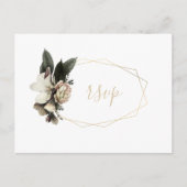 WinterElfenbein-Blume, geometrischer Rahmen uAwg Einladungspostkarte (Vorderseite)