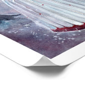 Winterengel mit Kardinal-Fantasie-Kunstdruck Poster (Ecke)