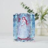 Winterengel mit Kardinal-Fantasie-Kunstdruck Postkarte (Stehend Vorderseite)