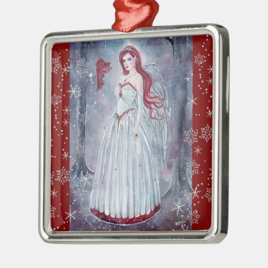 Winterengel mit Weihnachtsschmuck im Kardinal (Links)